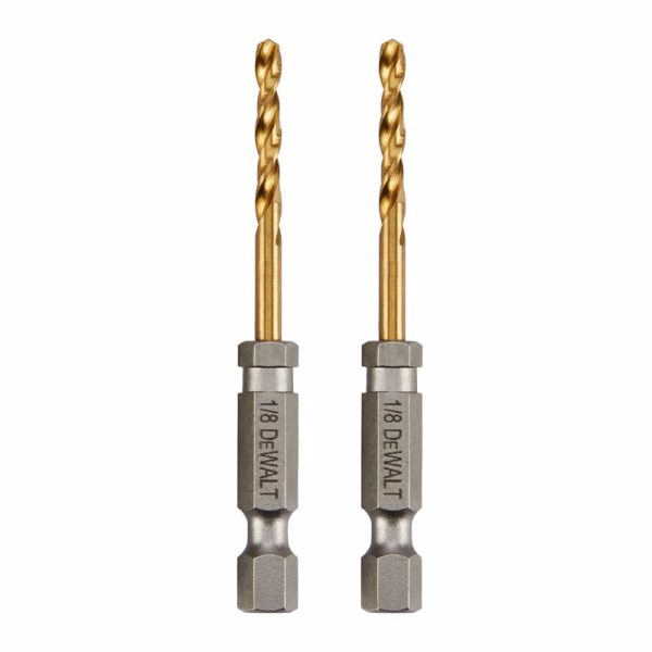 DeWalt 1/8 in. X 2-5/8 in. L Titanium Drill Bit 2 pk