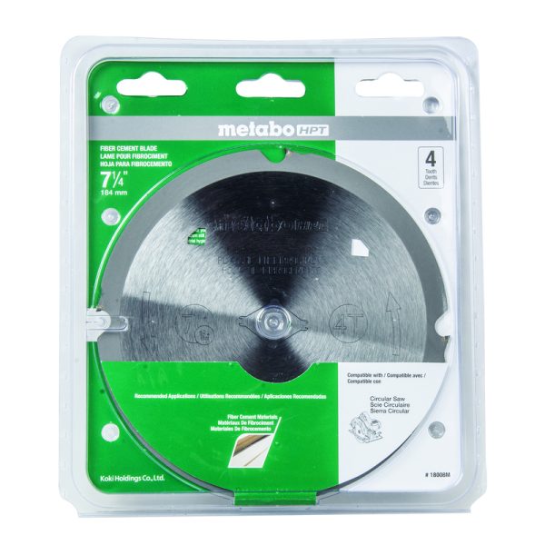 Metabo HPT 7-1/4 in. D X 5/8 in. 18008M Polycrystalline Diamond Fiber Cement Blade 4 teeth 1 pc