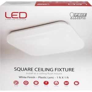 Feit Electric 3.5 in. H X 12 in. W X 12 in. L White LED Ceiling Light Fixture