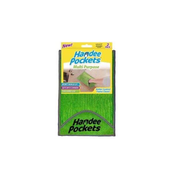 Handee Pockets Microfiber Cleaning Cloth 6.25 in. W X 9.75 in. L 2 pk