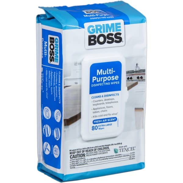 Grime Boss Fresh Scent Disinfecting Wipes 80 ct