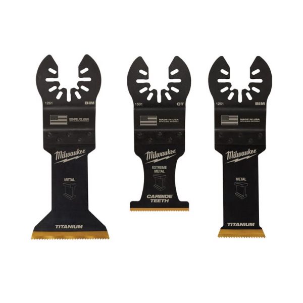 Milwaukee Open-Lok Carbide Oscillating Blade Set Extreme Metal 3 pk