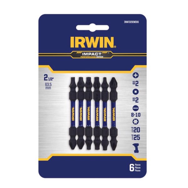 Irwin Impact Performance Series 2-1/2 in. L Impact Double-Ended Screwdriver Bit Set Steel 6 pk