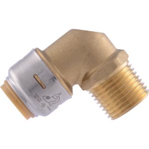 SharkBite 1/2 in. Push X 1/2 in. D MPT Brass Elbow