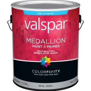 Valspar Medallion Flat White Paint and Primer in One Exterior 1 gal