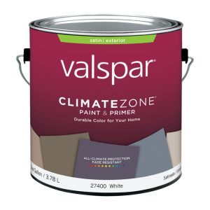 Valspar Climate Zone Satin White Paint and Primer in One Exterior 1 gal