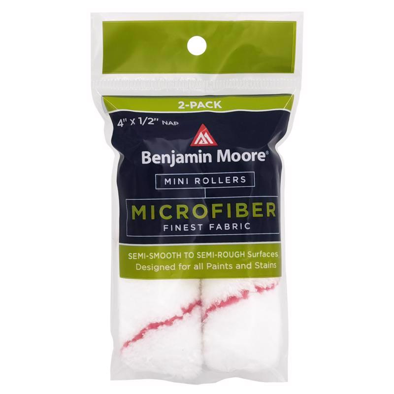 Benjamin Moore Microfiber 4 in. W X 1/2 in. Mini Roller 2 pk ...