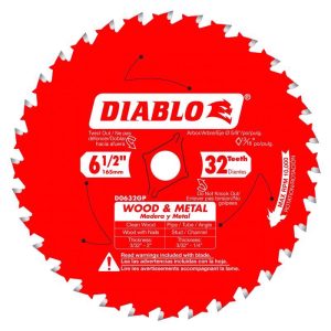 Diablo 6-1/2 in. D X 5/8 in. Carbide Wood and Metal Saw Blade 32 teeth 1 pk