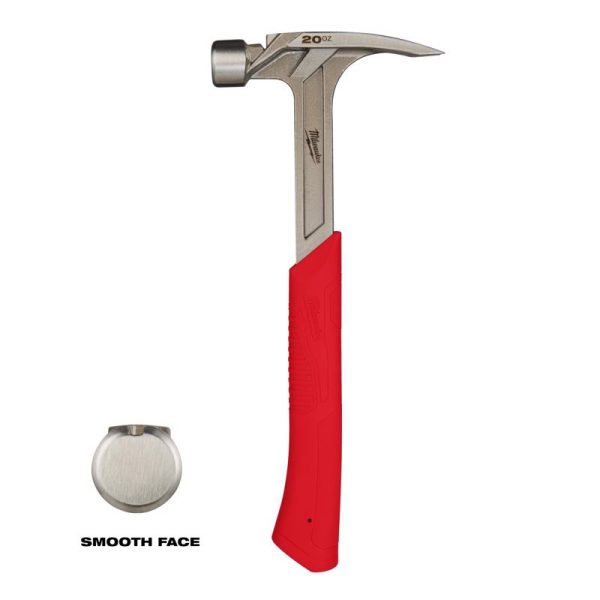 Milwaukee 20 oz Smooth Face Claw Hammer Steel Handle