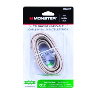 Monster Just Hook It Up 7 ft. L Ivory Modular Telephone Line Cable