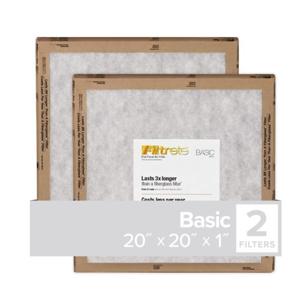 Filtrete 20 in. W X 20 in. H X 1 in. D Synthetic 5 MERV Flat Panel Filter 2 pk
