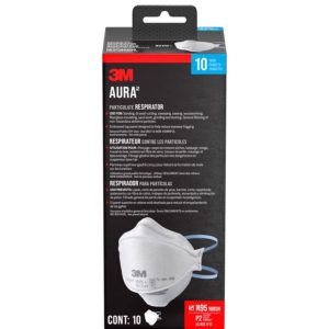 3M Aura N95 Dust Protection Particulate Respirator 9205+ White 10 pk