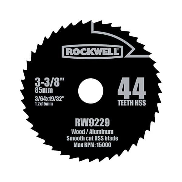 Rockwell 3-3/8 in. D X 19/32 in. Versacut High Speed Steel Circular Saw Blade 44 teeth 1 pc