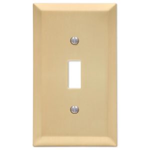 Amerelle Century Satin Brass Brass 1 gang Stamped Steel Toggle Wall Plate 1 pk