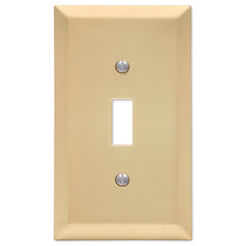Amerelle Century Satin Brass Brass 1 gang Stamped Steel Toggle Wall Plate 1 pk
