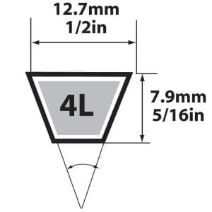 Mitsuboshi FHP 4L690 General Utility V-Belt 0.5 in. W X 69 in. L For Fractional Horsepower Motors
