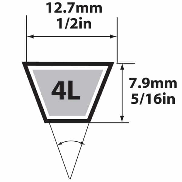 Mitsuboshi FHP 4L690 General Utility V-Belt 0.5 in. W X 69 in. L For Fractional Horsepower Motors