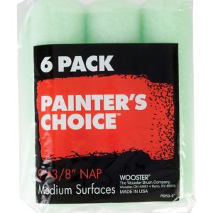 Wooster Painter's Choice Fabric 9 in. W X 3/8 in. Paint Roller Cover 6 pk