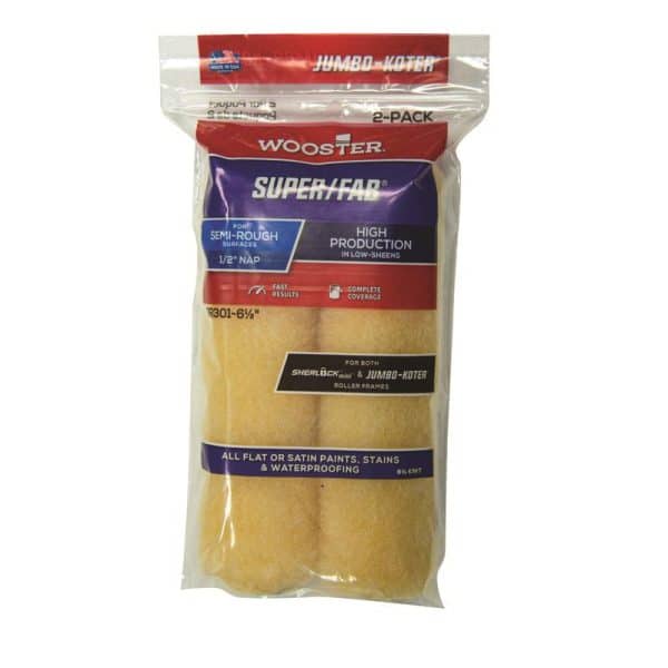 Wooster Super/Fab Fabric 6 1/2 in. W X 1/2 in. Paint Roller Cover 2 pk
