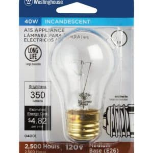 Westinghouse 40 W A15 Appliance Incandescent Bulb E26 (Medium) Warm White 1 pk