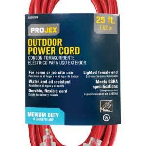 Projex Indoor or Outdoor 25 ft. L Red Extension Cord 14/3 SJTOW
