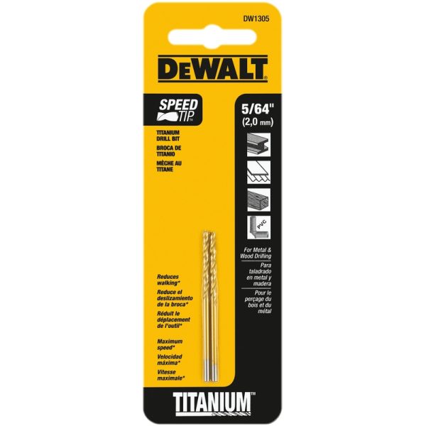 DeWalt 5/64 in. X 2 in. L High Speed Steel Split Point Drill Bit 2 pc