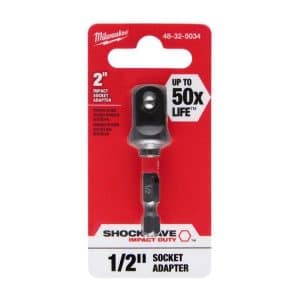 Milwaukee Shockwave Hex/Square 2 in. L Socket Adapter Alloy Steel 1 pk