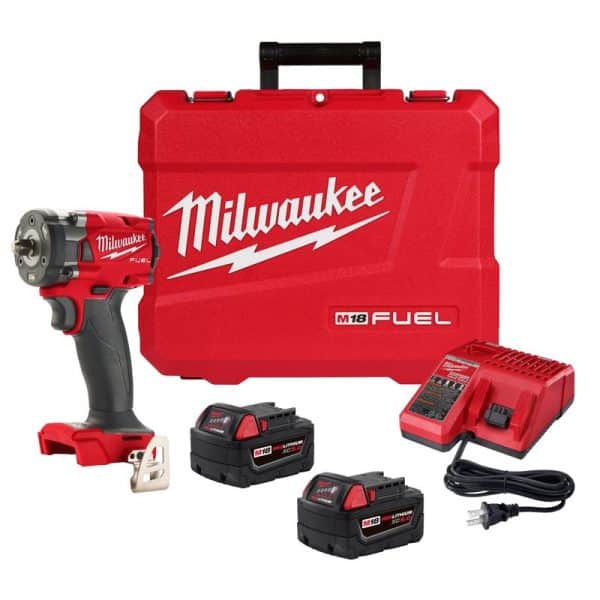 Milwaukee M18 FUEL 18 V 3/8 in. Cordless Brushless Compact Impact Wrench Kit (Battery & Charger)