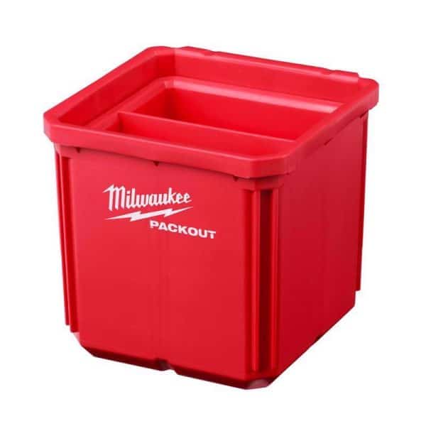 Milwaukee Packout Shop Storage 4 in. W X 7.3 in. H Garage Organizer Small Parts Bin Set Red