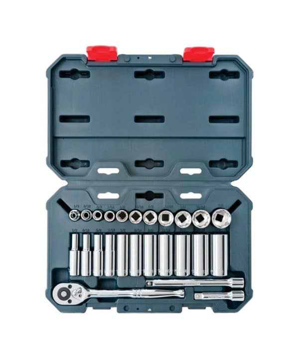 Crescent 3/8 in. drive SAE 6 and 12 Point Socket Wrench Set 30 pc