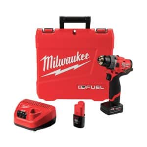 Milwaukee M12 FUEL 12 V 1/2 in. Brushless Cordless Hammer Drill Kit (Battery & Charger)