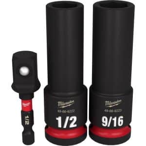 Milwaukee Shockwave 1/2 in. X 1/2 in. drive SAE 6 Point Style Deep Impact Socket Set 3 pc