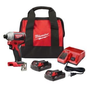 Milwaukee M18 18 V 1/4 in. Cordless Brushless Compact Impact Driver Kit (Battery & Charger)