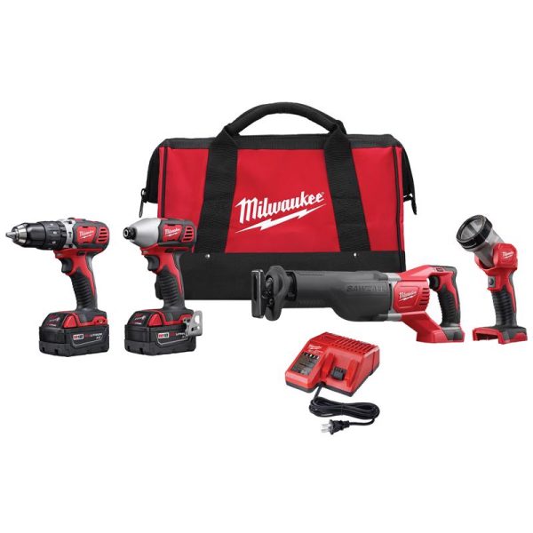 Milwaukee M18 18 V Cordless Brushed 4 Tool Combo Kit