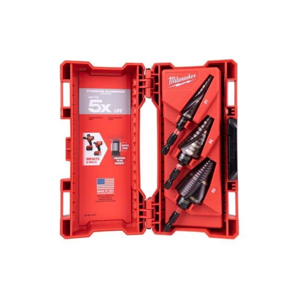 Milwaukee Shockwave High Speed Steel Impact Duty Step Drill Bit Set 3 pc