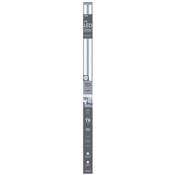 Feit Electric Plug & Play Linear Lamp Cool White 48 in. Bi-Pin T8 LED Bulb 32 Watt Equivalence 2 pk