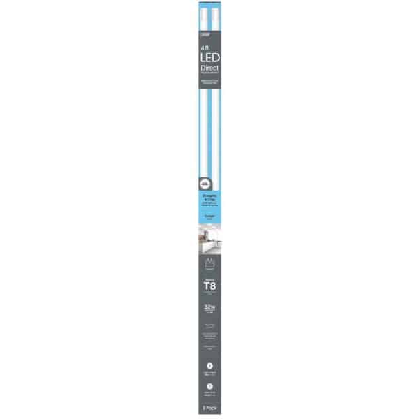 Feit Electric T8 Daylight 48 in. Bi-Pin Linear LED Bulb 32 Watt Equivalence 2 pk