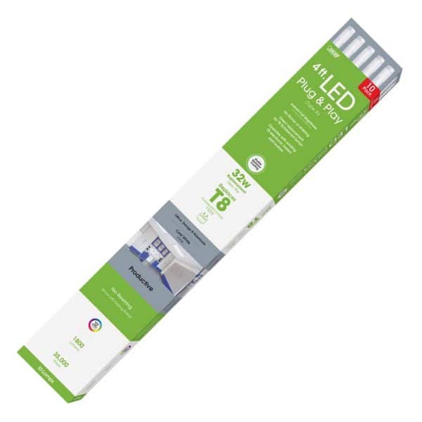 Feit Electric Plug & Play T8 Cool White 48 in. G13 Linear LED Lamp 32 Watt Equivalence 10 pk