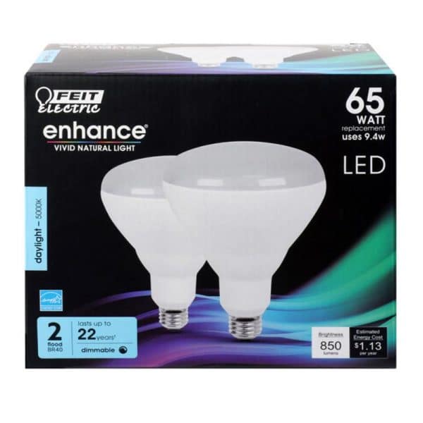 Feit Electric Enhance BR40 E26 (Medium) LED Bulb Daylight 65 Watt Equivalence 2 pk