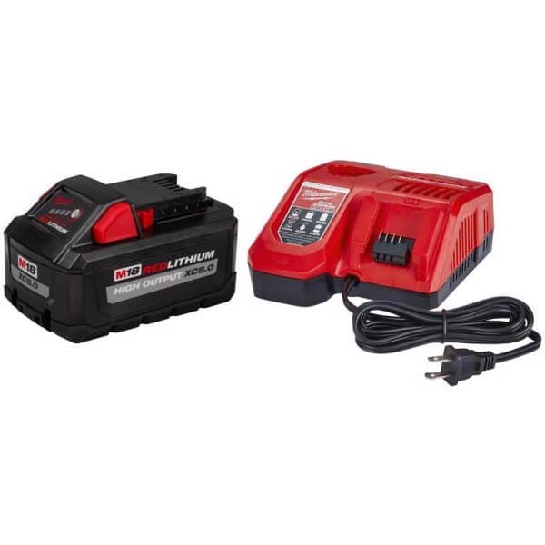 Milwaukee M18 RedLithium High Output XC8.0 18 V 8 Ah Lithium-Ion Battery and Charger Starter Kit 2 p