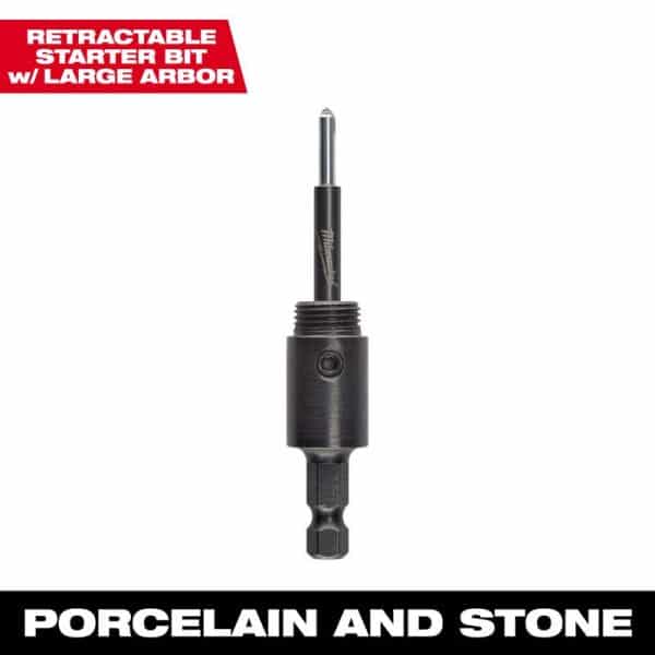 Milwaukee Carbon Steel Retractable Starter Bit and Arbor 1 pc