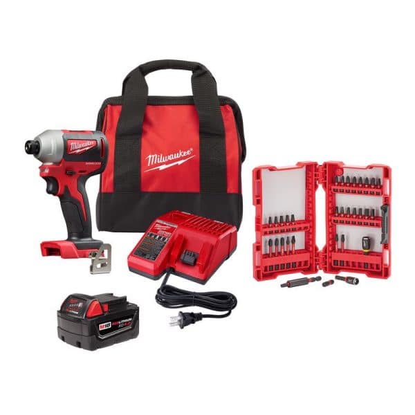 Milwaukee M18 18 V 1/4 in. Cordless Brushless Impact Driver Kit (Battery & Charger)