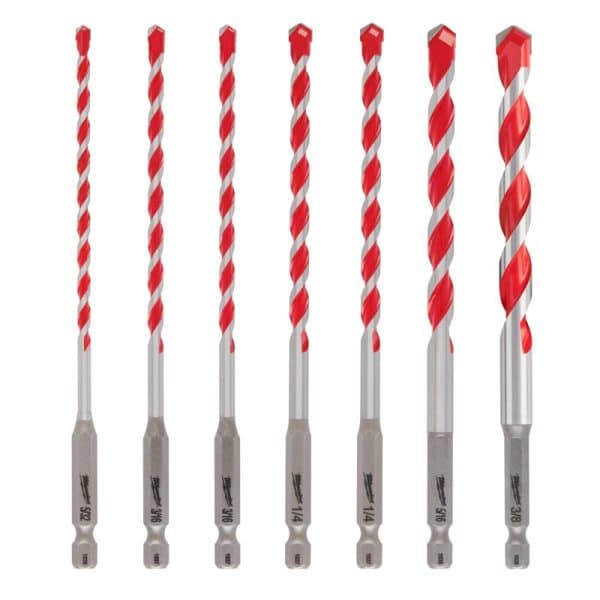 Milwaukee Shockwave 5/32 in. X 6 in. L Carbide Hammer Drill Bit Set 7 pc