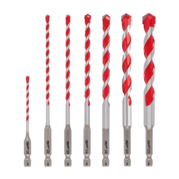 Milwaukee Shockwave 1/8 in. Carbide Large Hammer Drill Bit Set 7 pc