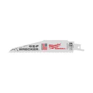 Milwaukee The Wrecker 6 in. Bi-Metal Demolition Reciprocating Saw Blade 7/11 TPI 5 pk
