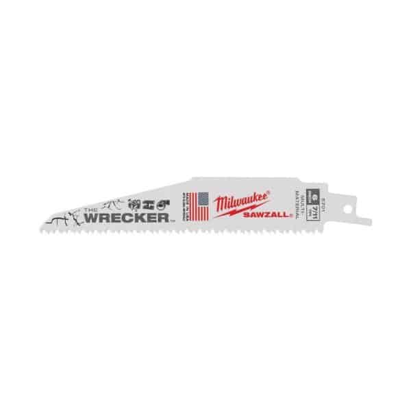Milwaukee The Wrecker 6 in. Bi-Metal Demolition Reciprocating Saw Blade 7/11 TPI 5 pk