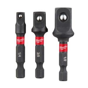 Milwaukee Shockwave Square 2 in. L Screwdriver Socket Adapter Steel 3 pc