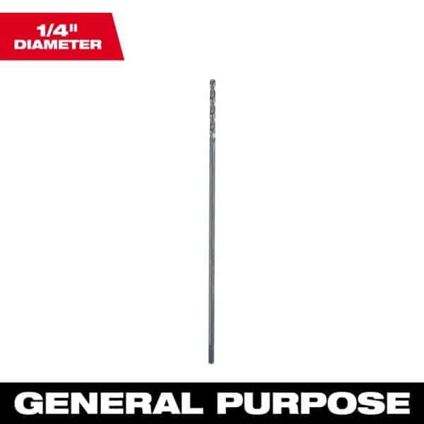 Milwaukee 1/4 in. X 12 in. L Aircraft Length Drill Bit 1 pc