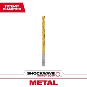 Milwaukee Shockwave 17/64 in. X 4-1/4 in. L Titanium Red Helix Drill Bit 1 pc
