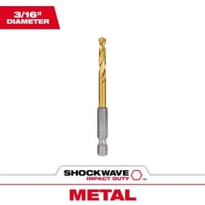 Milwaukee Shockwave 3/16 in. X 3.00 in. L Titanium Red Helix Drill Bit 1 pc